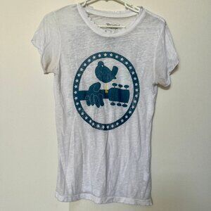 Woodstock Peace Love Music Graphic Tee